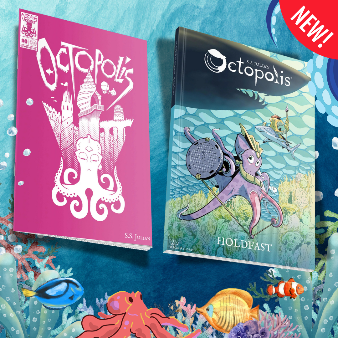 2 Signed Copies* Octopolis Octopus Comic Book Issue 0 & 1